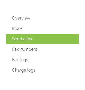 Selecting send a fax from the FaxSalad portal