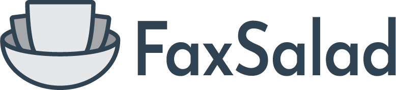 FaxSalad logo with a bowl full of fax pages